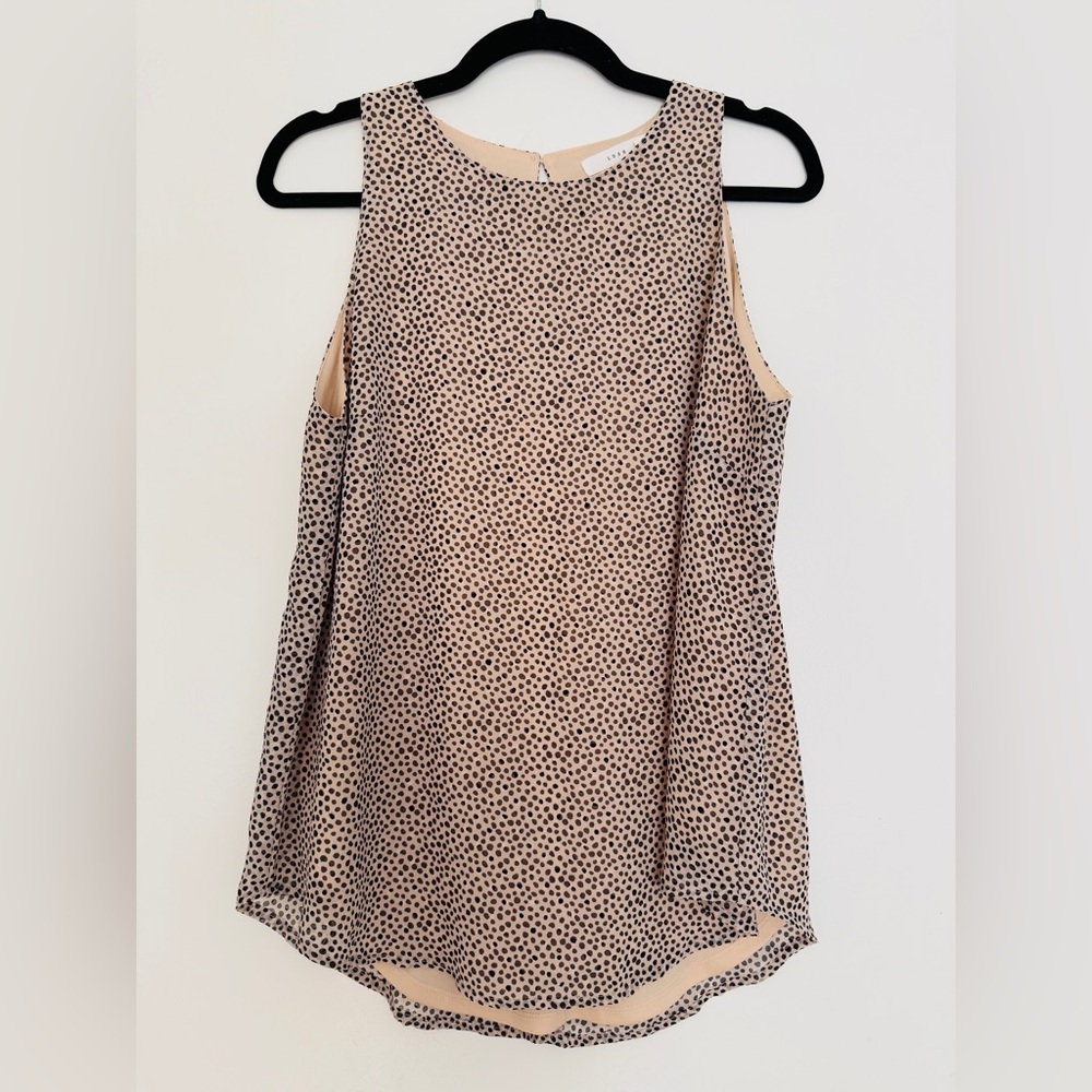 Lush for Anthropologie Ruthie Swiss Dot Sleeveless Blouse